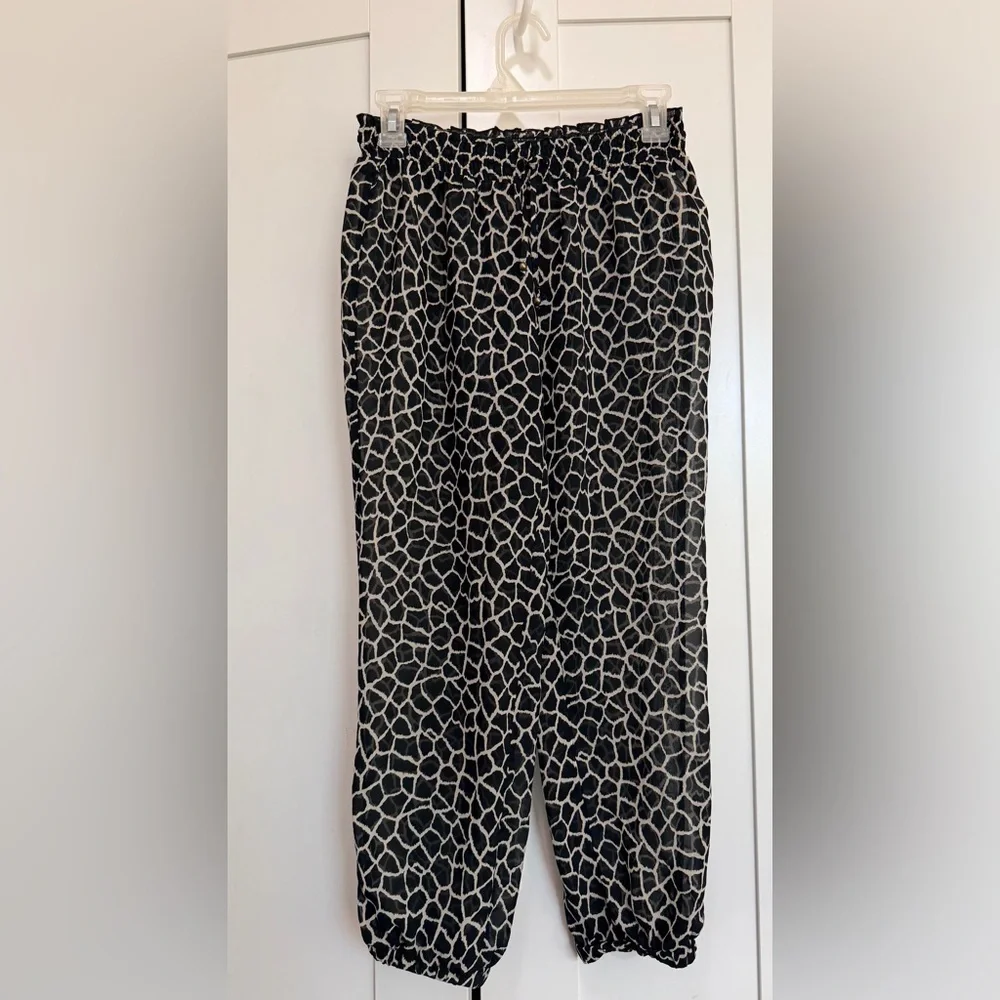 Victoria's Secret Swim Cover Up Animal Print Sheer Pants Size Small Petite